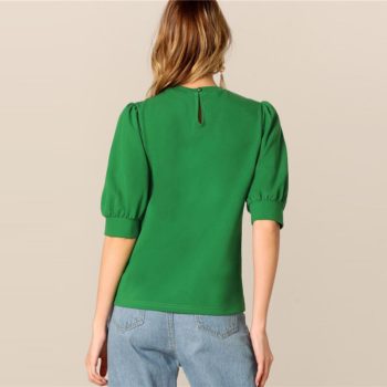 Women's Casual Style Puff Sleeve Blouse 9