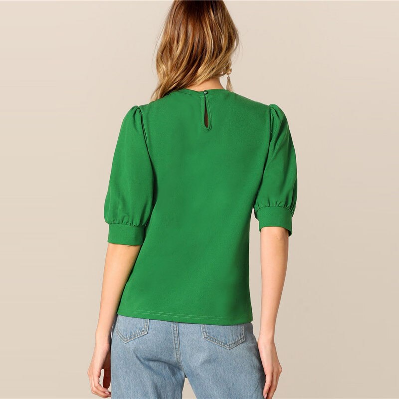 Women's Casual Style Puff Sleeve Blouse 4