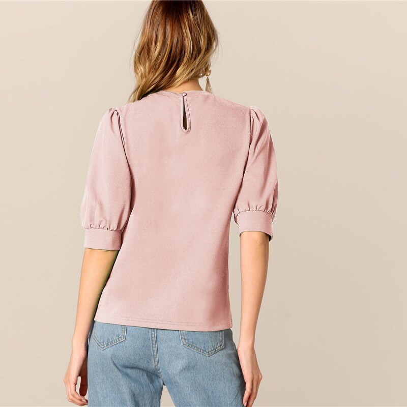 Women's Casual Style Puff Sleeve Blouse