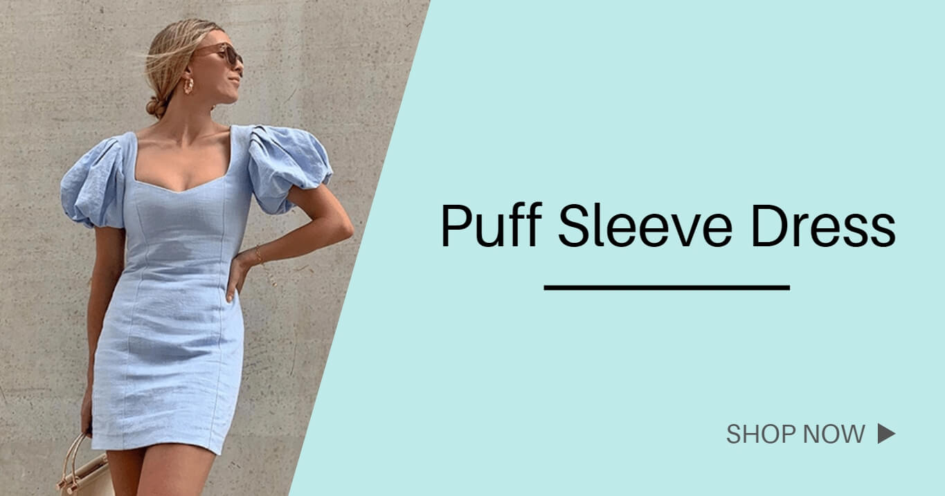 Puff Sleeve Dress - YouIsUnique.com