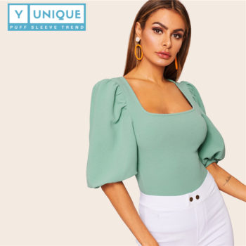 Square Neck Puff Sleeve Top 1