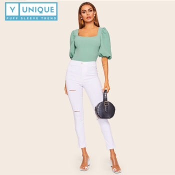 Square Neck Puff Sleeve Top 5