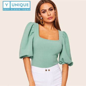 Square Neck Puff Sleeve Top 4