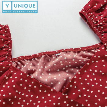 Tied Up Polka Dot Puff Sleeve Crop Top 7